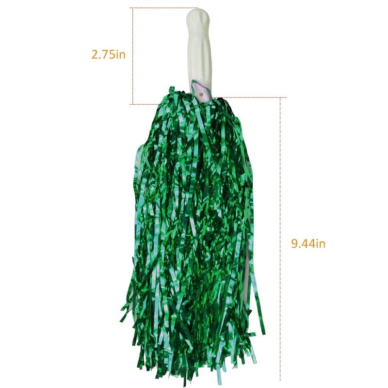 baotongle 12 PCS Cheerleading Squad Spirited Fun Poms Pompoms Cheer Costume Accessory for Party Dance Sports (Greens) - Image 2